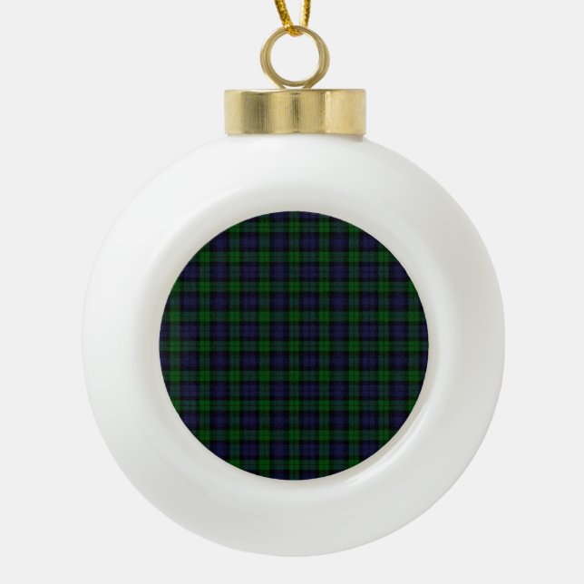 Boule En Céramique Black Watch Tartan Plaid Scottish Plaid Motif (Devant)