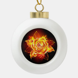 Boule En Céramique Blooming Fire Rose