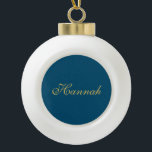 Boule En Céramique Blue Gold Professional Nom minimaliste tendance<br><div class="desc">Représenter ce design moderne et élégant. Ce modèle peut être customisé pour répondre à tous les métiers professionnels.</div>