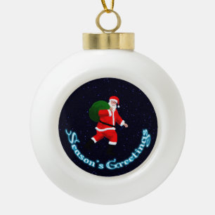 Boule En Céramique Bonnes Fêtes - Père Noël