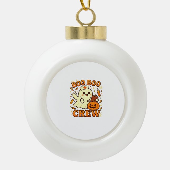 Boule En Céramique Boo Boo Infirmière d'équipage Funny Halloween Infi (Devant)
