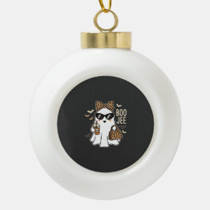 Boule En Céramique Boo Jee Cute Ghost Halloween Leopard Design_1