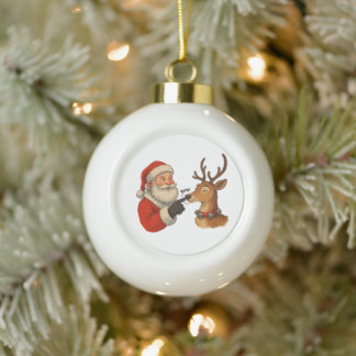 Boule En Céramique Boop Santa Nez de Renne Noël Booping Xmas