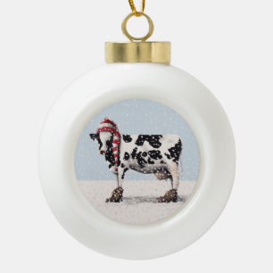 Boule En Céramique Bootsie L'Ornement De Noël De La Vache