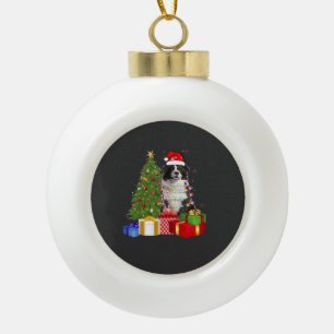 Boule En Céramique Border Collie drôle arbre de Noël Joyeux Noël