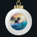 Boule En Céramique Bordure Collie Beach Plage Plage Plage de surf Pei<br><div class="desc">Plongez dans le monde ludique de l'aventure canine avec cette peinture captivante. Un chien en ébullition se rend aux vagues, chevauchant habilement le surf sur une plage baisée par le soleil. L'oeuvre d'art vibrante capte magnifiquement l'essence de l'excitation au bord de la plage tandis que le chien court sans crainte...</div>