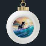 Boule En Céramique Bordure Collie Beach Plage Plage Plage de surf Pei<br><div class="desc">Plongez dans le monde ludique de l'aventure canine avec cette peinture captivante. Un chien en ébullition se rend aux vagues, chevauchant habilement le surf sur une plage baisée par le soleil. L'oeuvre d'art vibrante capte magnifiquement l'essence de l'excitation au bord de la plage tandis que le chien court sans crainte...</div>