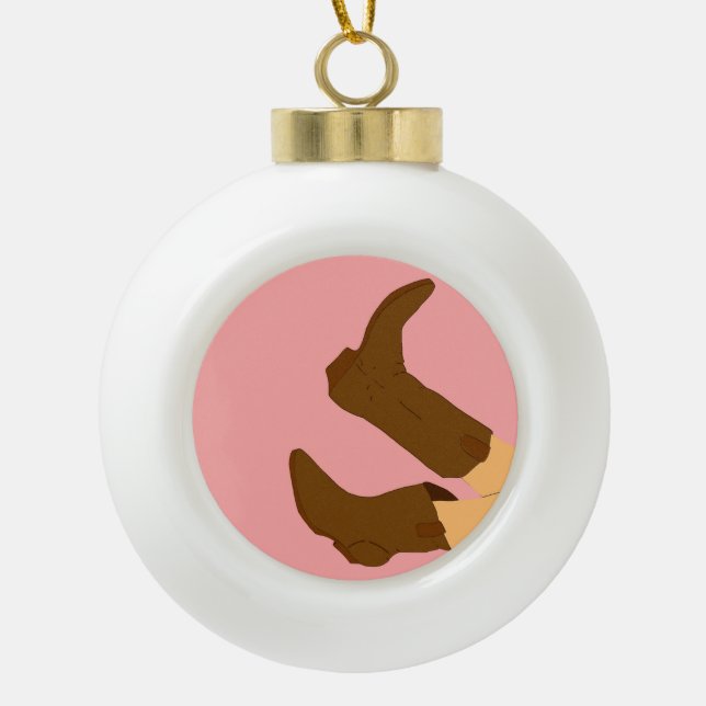 Boule En Céramique Bottes Cowboy (Devant)