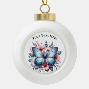Boule En Céramique Bouquet de fleurs papillon vibrant Art-96283