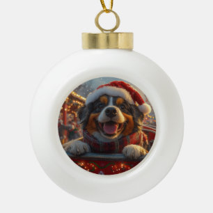 Boule En Céramique Bouviers des Flandres Chien Montagnes Russes Noël