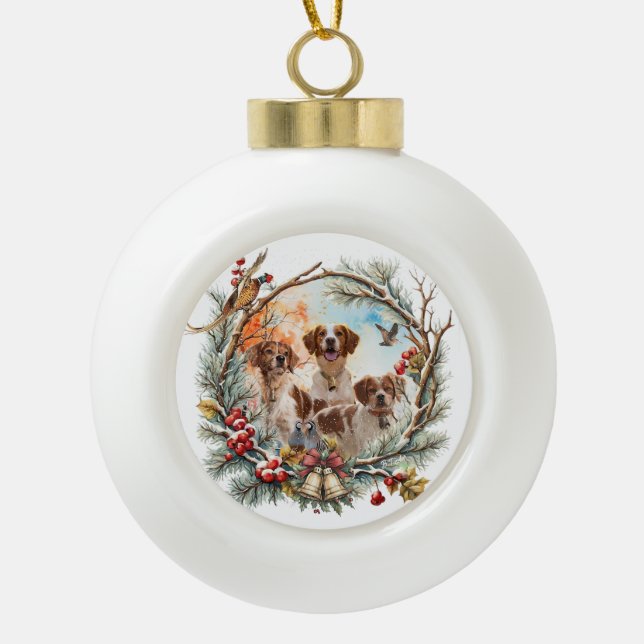 Boule En Céramique  Brittany Spaniel (Devant)