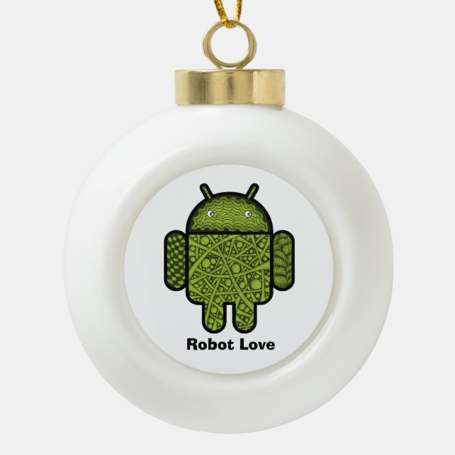 Boule En Céramique Bubbles Doodle Character pour le robot Android™ (Devant)