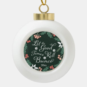 Boule En Céramique Bunco Fêtes Noël Floral Wreath