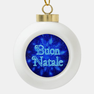 Boule En Céramique Buon Natale - Éclat de neige