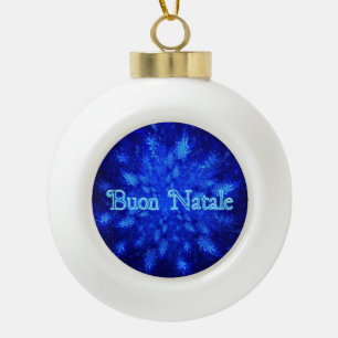 Boule En Céramique Buon Natale - Snowburst