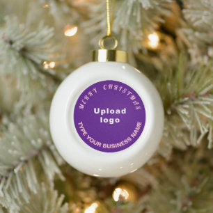 Boule En Céramique Business Christmas Purple sur blanc