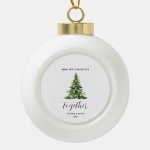 Boule En Céramique Cadeau de couple pour le 1er Noël ensemble personn