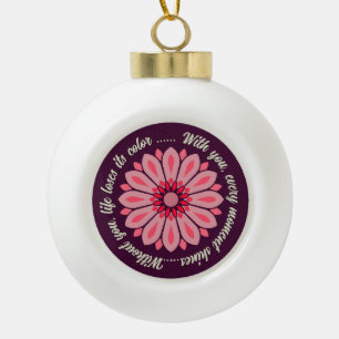 BOULE EN CÉRAMIQUE CADEAU MODERNE DE FLEURS COLORÉ FILLE SOEUR MOM