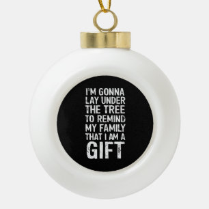 Boule En Céramique Cadeaux de famille de Noël sous l'arbre