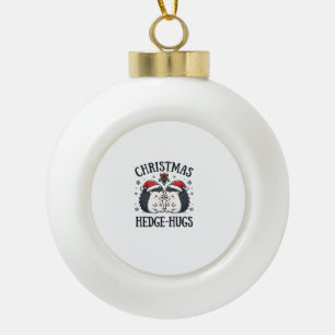Boule En Céramique Câlins de Noël au hérisson Mignon design de vacanc