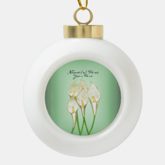 Boule En Céramique Calla Lilies (Blanc)
