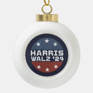 Boule En Céramique Campagne Harris Walz 2024 Drapeau USA