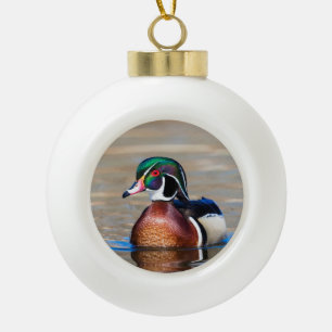 Boule En Céramique Canard branchu dans un étang
