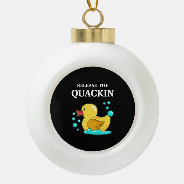 Boule En Céramique Canard - Relâchez Le Quackin (Devant)