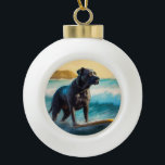 Boule En Céramique Cane Corso Beach Surf Peinture<br><div class="desc">Plongez dans le monde ludique de l'aventure canine avec cette peinture captivante. Un chien en ébullition se rend aux vagues, chevauchant habilement le surf sur une plage baisée par le soleil. L'oeuvre d'art vibrante capte magnifiquement l'essence de l'excitation au bord de la plage tandis que le chien court sans crainte...</div>