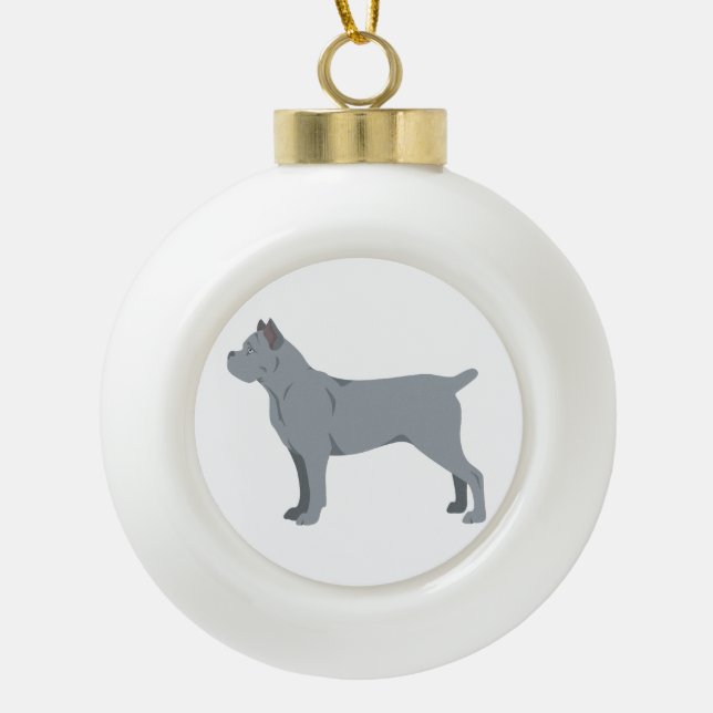 Boule En Céramique Cane Corso, Italian mastiff Christmas Ornament (Devant)