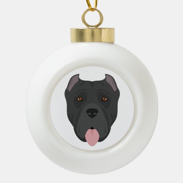 Boule En Céramique Cane Corso, Italian mastiff Christmas Ornament (Devant)