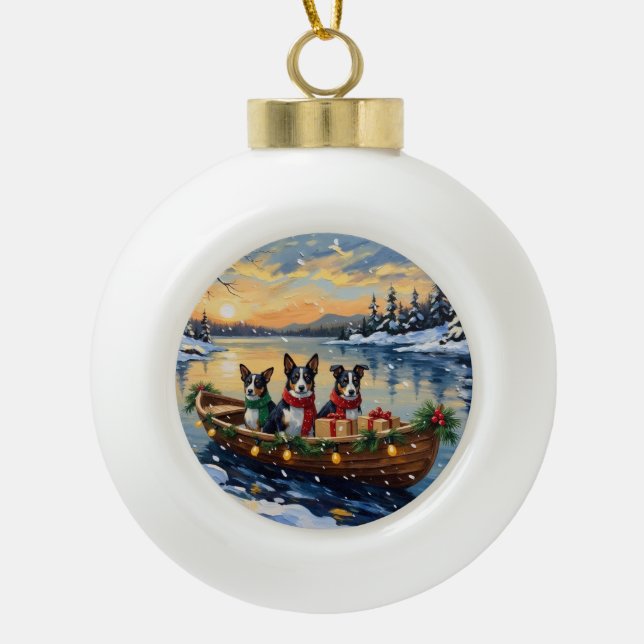 Boule En Céramique Cane Corso Noël Bateau Fêtes (Devant)