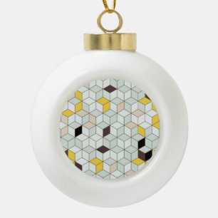Boule En Céramique Carrelage vintage, motif blanc noir géométrique.