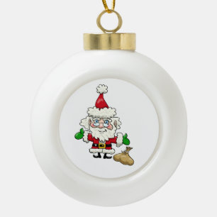 Boule En Céramique Cartographie Santa Claus Bal en céramique Noël Orn