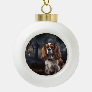 Boule En Céramique Cavalier King Charles Spaniel Halloween Épouvantab