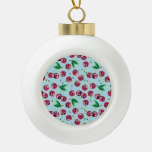 Boule En Céramique Cerises d'aquarelle modernes : Motif de baies jute