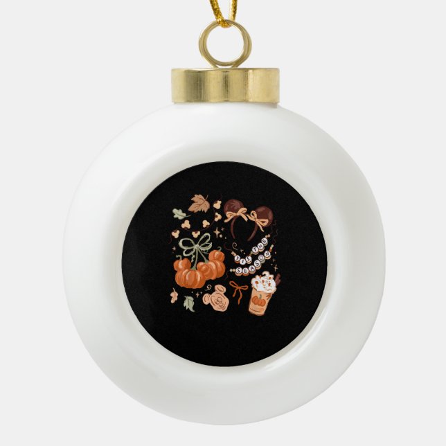 Boule En Céramique C'Est La Saison Citrouille, La Récolte D'Automne A (Devant)