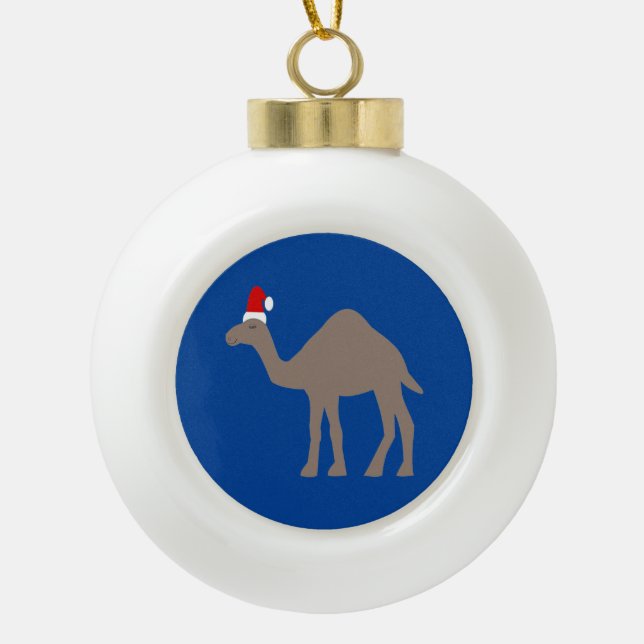 Boule En Céramique Chameau de Noël mignon (Devant)