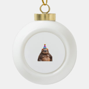 Boule En Céramique Chapeau de fête d'anniversaire de paresseux gros c