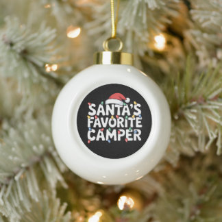 Boule En Céramique Chapeau de lumières de Noël du campeur préféré du