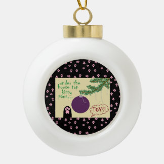 Boule En Céramique Chat de Noël Kitty Tots Paw Pads
