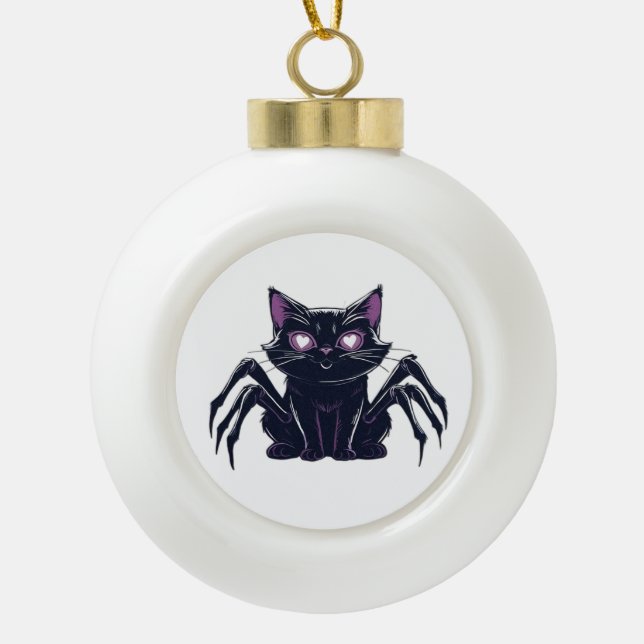 Boule En Céramique Chat déplaisant - Jambes d'araignée et yeux de coe (Devant)