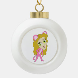 Boule En Céramique chatte rose