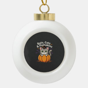 Boule En Céramique Chauves-souris de Halloween Chats et Citrouilles C