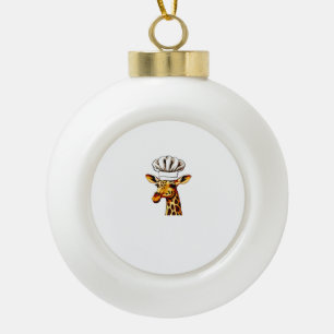 Boule En Céramique Chef Giraffe - Cute Giraffe Dans Un Chef Casquette