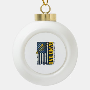 Boule En Céramique Chemise Band Dad Trombone Drapeau Américain Vintag