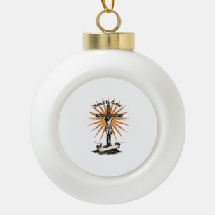 Boule En Céramique Chemise chrétienne vintage gravure croix Jésus foi