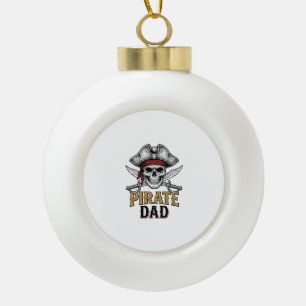Boule En Céramique Chemise de gravure vintage crâne épée Papa Pirate_