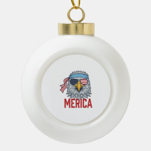 Boule En Céramique Chemise de gravure vintage Merica Eagle patriotiqu