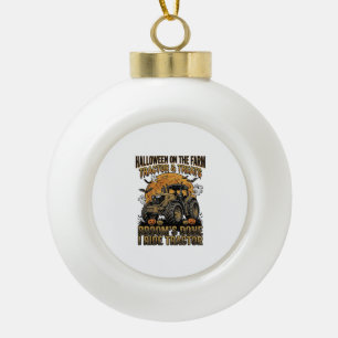 Boule En Céramique Chemise de tracteur Halloween Drôle de sorcière de